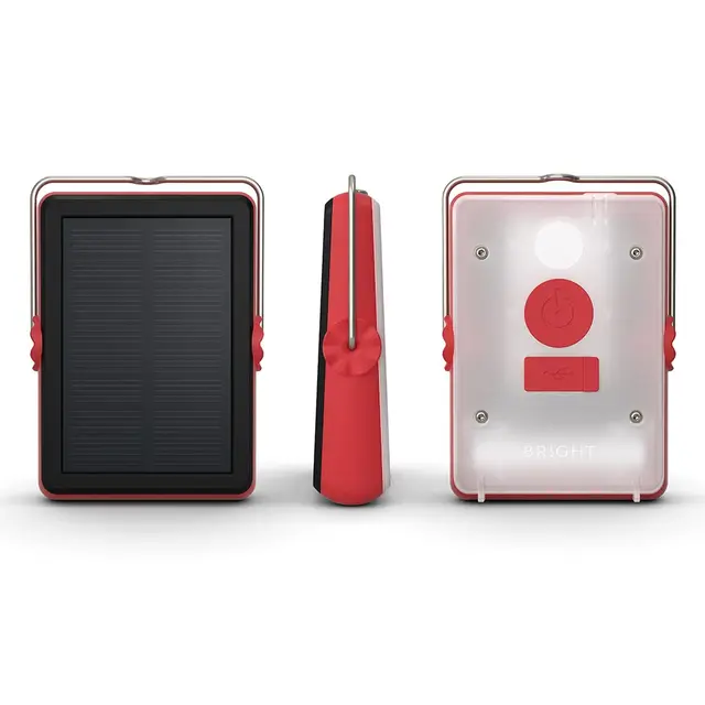 Solcellelykt med USB-lader Bright Start+ BerryRed 