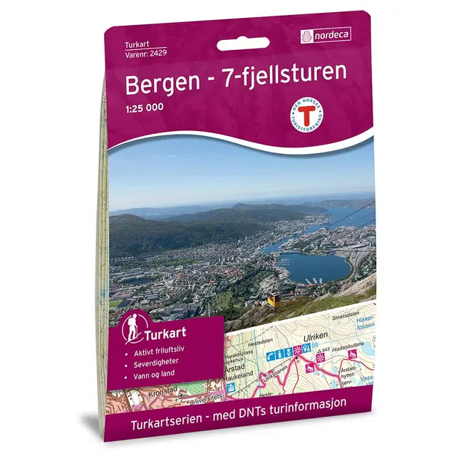 Bergen 7-fjellsturen Nordeca Turkart 1:25 000 2429 