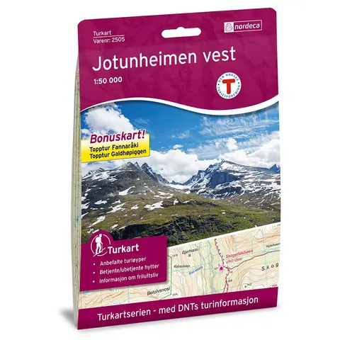 Jotunheimen vest Nordeca Turkart 1:50 000 2505