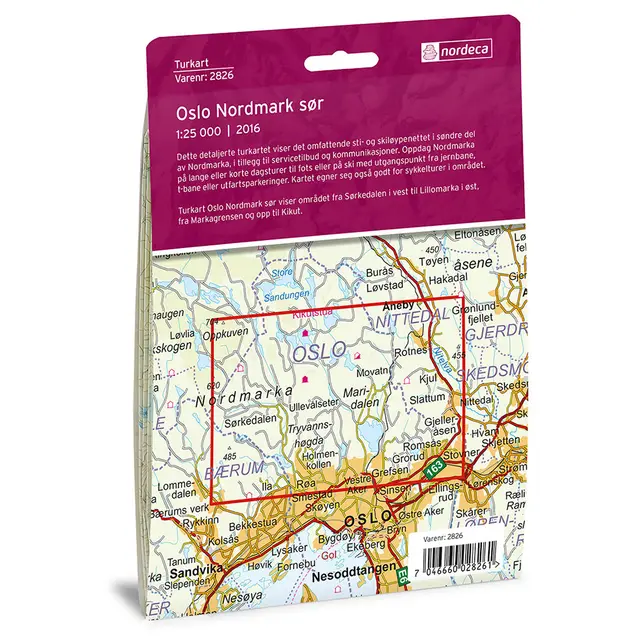 Oslo Nordmark sør Nordeca Turkart 1:25 000 2826 