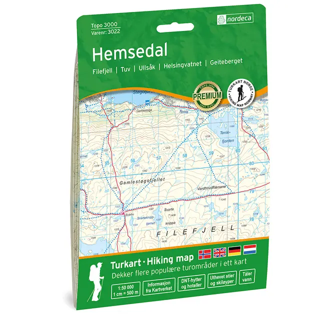 Hemsedal Nordeca Topo 1:50 000 3022 