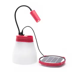 Solcellelykt 150 lm med USB-lader Bright SunBell Smart 150 BerryRed