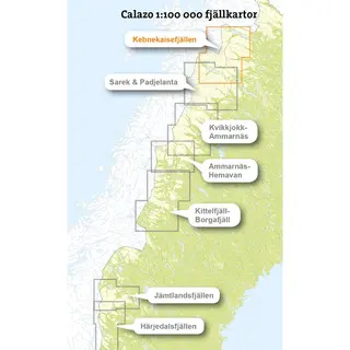 Sverige: Kebnekaisefj&#228;llen Calazo Turkart 1:100 000