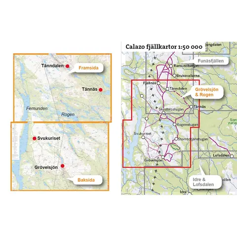 Sverige: Gr&#246;velsj&#246;n Rogen Calazo Turkart 1:50 000