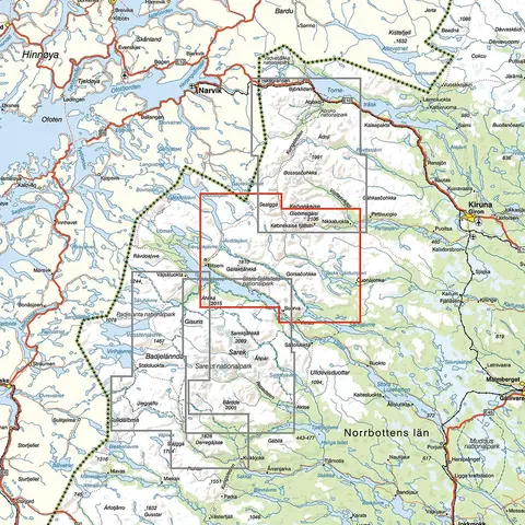 Sverige: Nikkaluokta Ritsem Vakkotavare Calazo Turkart 1:50 000 Kungsleden