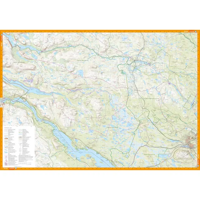 Sverige: Muddus nationalpark Sjávnja nat Calazo Turkart 1:50 000 1:100 000 