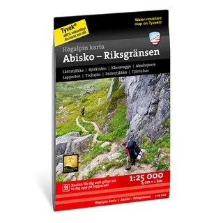 Sverige: Abisko–Riksgr&#228;nsen Calazo H&#248;yfjellskart 1:25 000