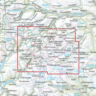 Jotunheimen Calazo Turkart 1:50 000 Jotunheimen