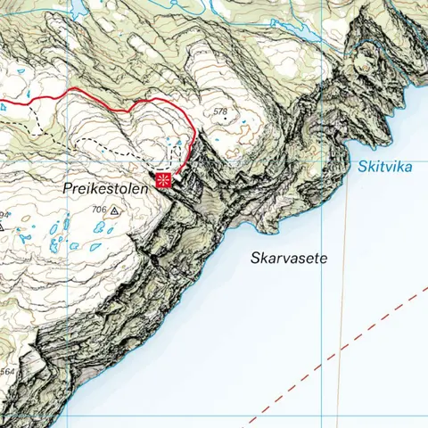 Preikestolen Calazo H&#248;yfjellskart 1:20 000