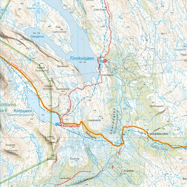 Norge på tvers Calazo Turkart 1:50 000 