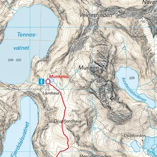 Moskenes&#248;ya Flakstad&#248;ya Calazo H&#248;yfjellskart 1:30 000 Lofoten