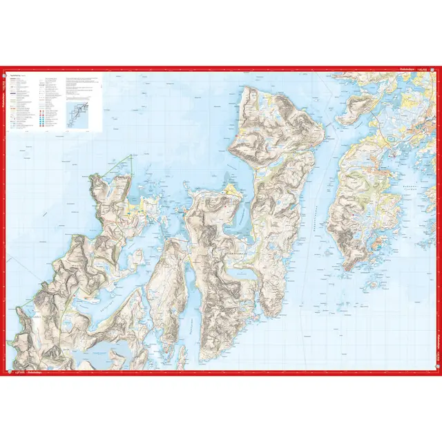 Moskenesøya Flakstadøya Calazo Høyfjellskart 1:30 000 Lofoten 