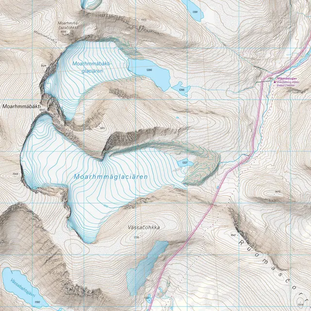 Sverige: Mårma Nallo Calazo Høyfjellskart 1:25 000 