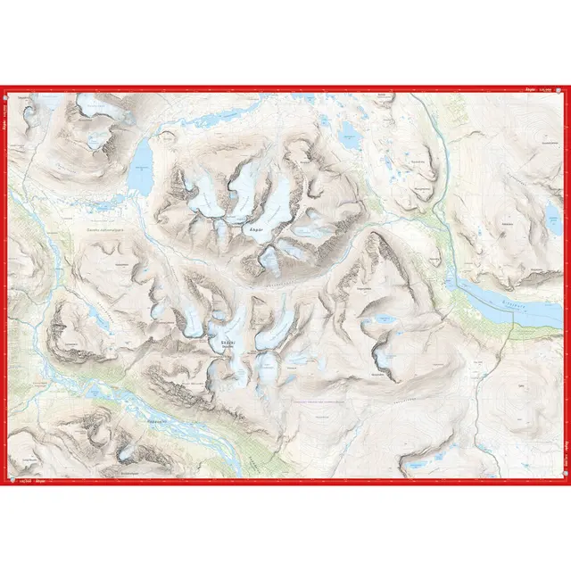 Sverige: Ähpar Rapadalen Calazo Høyfjellskart 1:25 000 