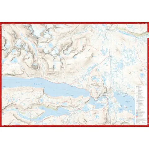 Besseggen Bygdin Calazo H&#248;yfjellskart 1:25 000 Jotunheime