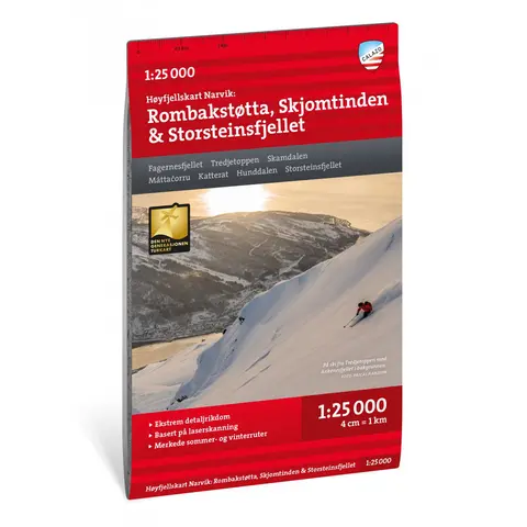 Rombakst&#248;tta Skjomtinden Storsteisfjelle Calazo H&#248;yfjellskart 1:25 000 Narvik