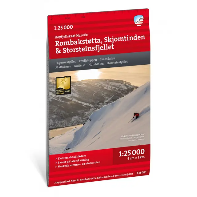 Rombakstøtta Skjomtinden Storsteisfjelle Calazo Høyfjellskart 1:25 000 Narvik 