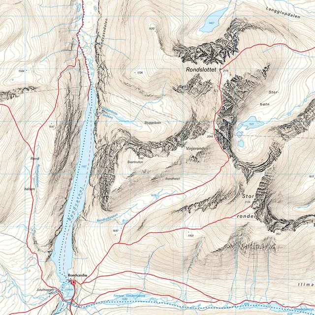 Rondanemassivet Calazo Høyfjellskart 1:25 000 