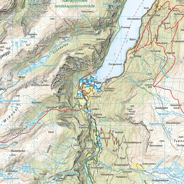 Finse Hallingskarvet Aurlandsdalen Calazo Turkart 1:50 000 