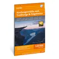 Hardangervidda vest Trolltunga Folgefonn Calazo Turkart 1:50 000