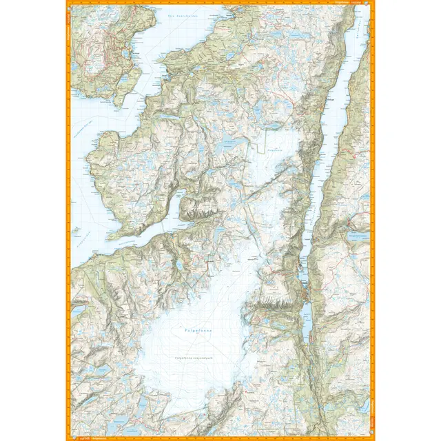 Hardangervidda vest Trolltunga Folgefonn Calazo Turkart 1:50 000 