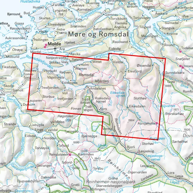 Romsdalen Eikesdalen Calazo Turkart 1:50 000 