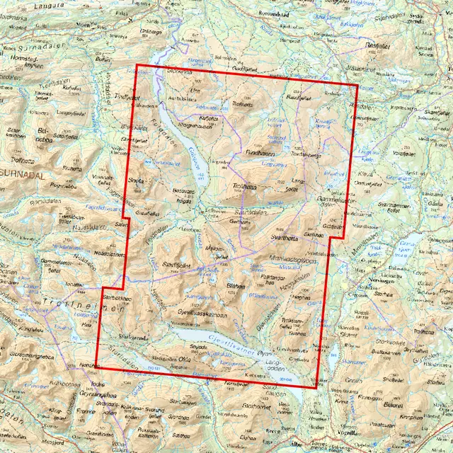 Snota Trekanten Calazo Høyfjellskart 1:25 000 Trollheime 