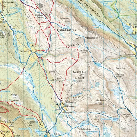 Ringebu Venabygdsfjellet Calazo Turkart 1:50 000