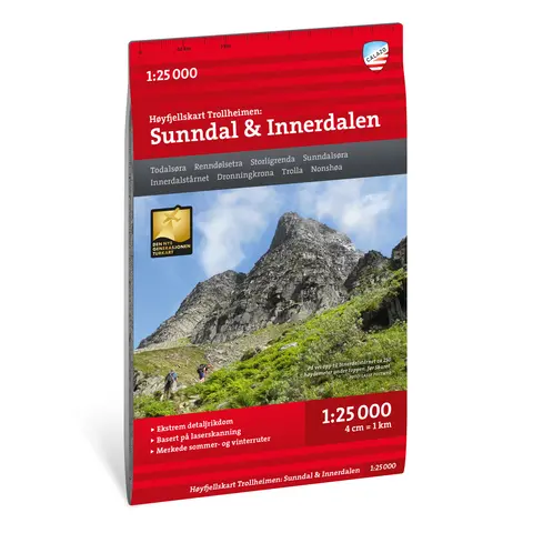 Sunndal Innerdalen Calazo H&#248;yfjellskart 1:25 000 Trollheime