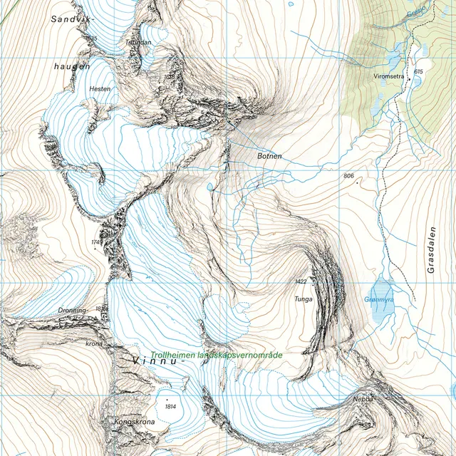 Sunndal Innerdalen Calazo Høyfjellskart 1:25 000 Trollheime 