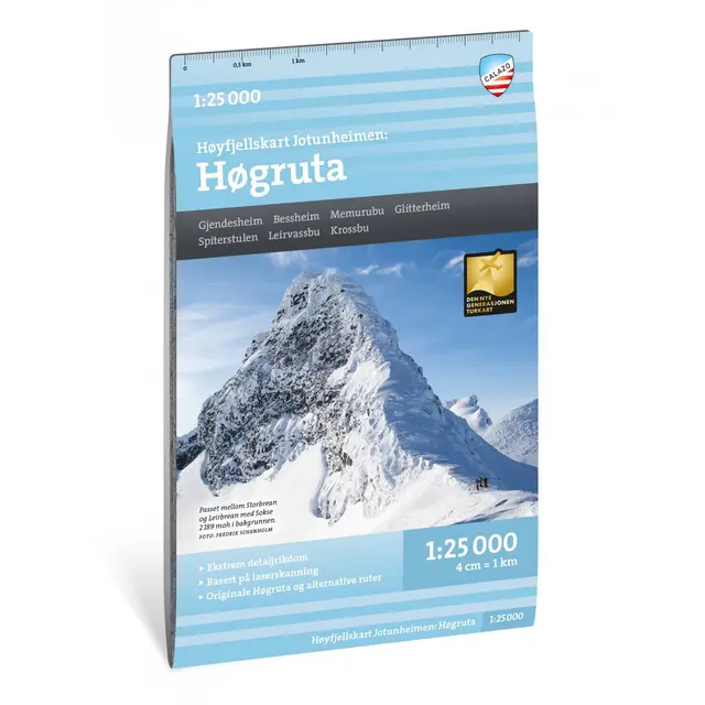 Høgruta Calazo Høyfjellskart 1:25 000 Jotunheime 