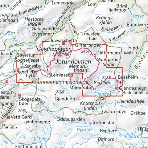 H&#248;gruta Calazo H&#248;yfjellskart 1:25 000 Jotunheime