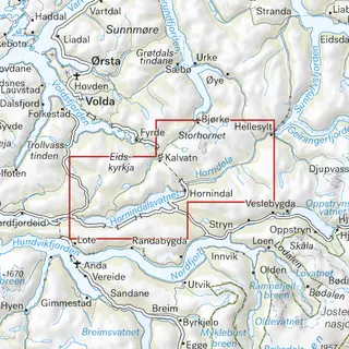 Hornindal Calazo H&#248;yfjellskart 1:25 000