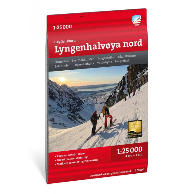 Lyngenhalvøya nord Calazo Høyfjellskart 1:25 000 