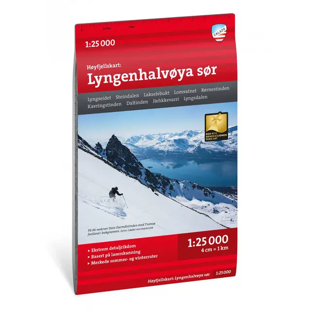 Lyngenhalvøya sør Calazo Høyfjellskart 1:25 000 