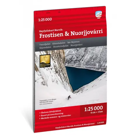 Frostisen Nuorjjov&#225;rri Calazo H&#248;yfjellskart 1:25 000 Narvik