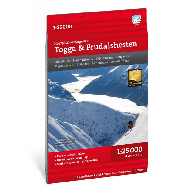 Togga Frudalshesten Calazo Høyfjellskart 1:25 000 Sogndal 