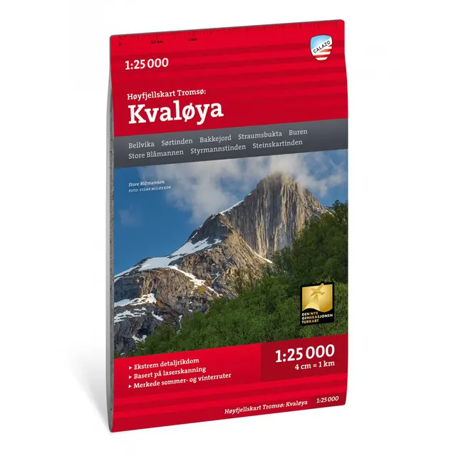 Kvaløya Calazo Høyfjellskart 1:25 000 Tromsø 