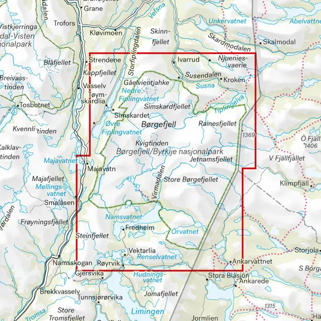 Børgefjell Calazo Turkart 1:50 000 