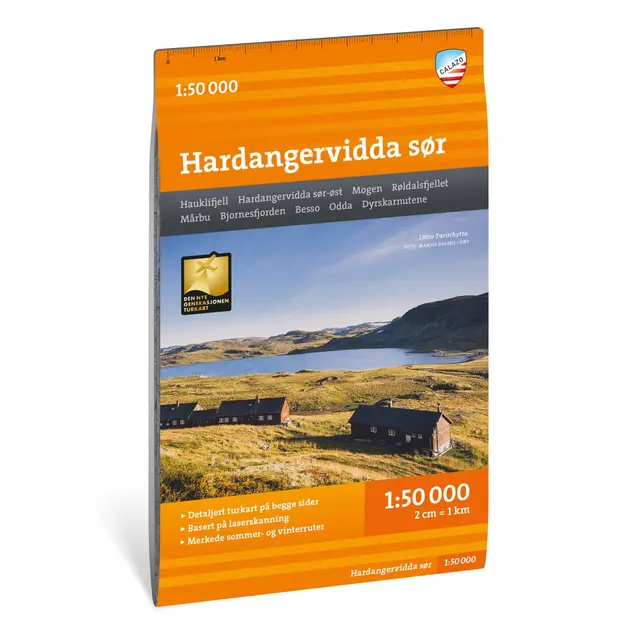 Hardangervidda sør Calazo Turkart 1:50 000 