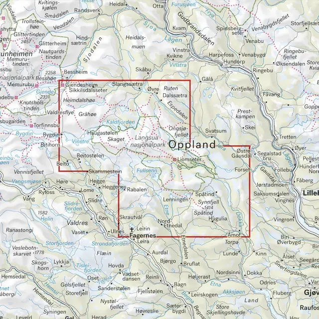 Langsua Nasjonalpark Spåtind Calazo Turkart 1:50 000 