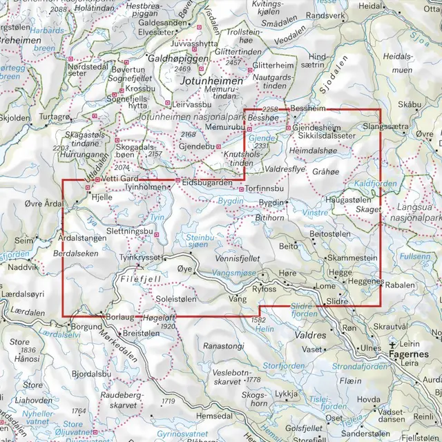 Beitostølen Filefjell Calazo Turkart 1:50 000 