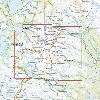 Sverige: Kebnekaisefj&#228;llen Narvik Calazo Turkart 1:100 000