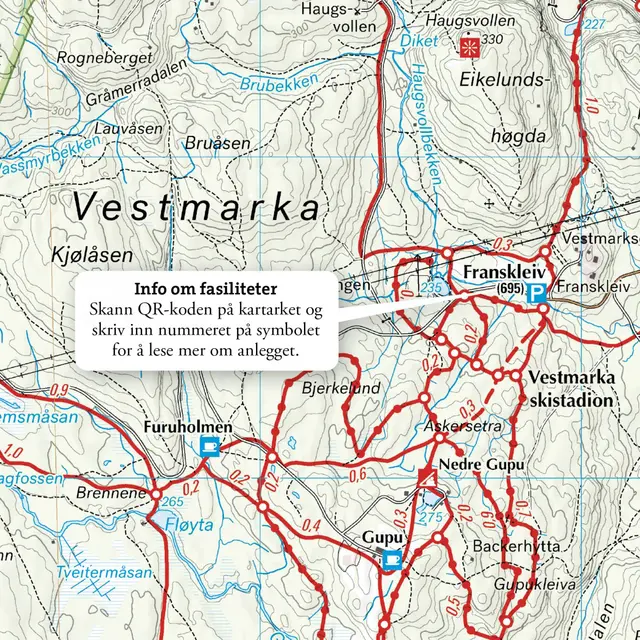 Oslo Vestmarka Calazo Løypekart 1:20 000 