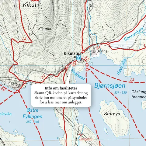 Oslo Nordmarka nord Calazo L&#248;ypekart 1:20 000