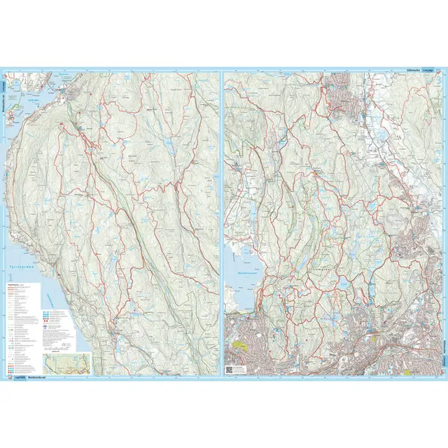 Oslo Nordmarka sør Calazo Løypekart 1:20 000 