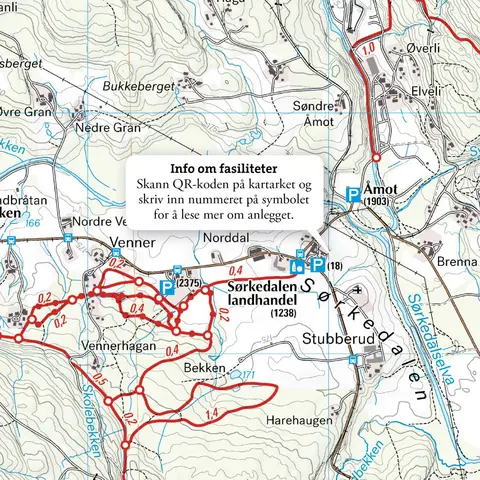 Oslo Nordmarka s&#248;r Calazo L&#248;ypekart 1:20 000