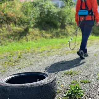 Dekktreningspakke med hoftesele Fjellpulken Hoftesekk med taudrag Red