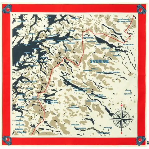 Skjerf Fj&#228;llr&#228;ven Swedish Classic Map Scarf 334