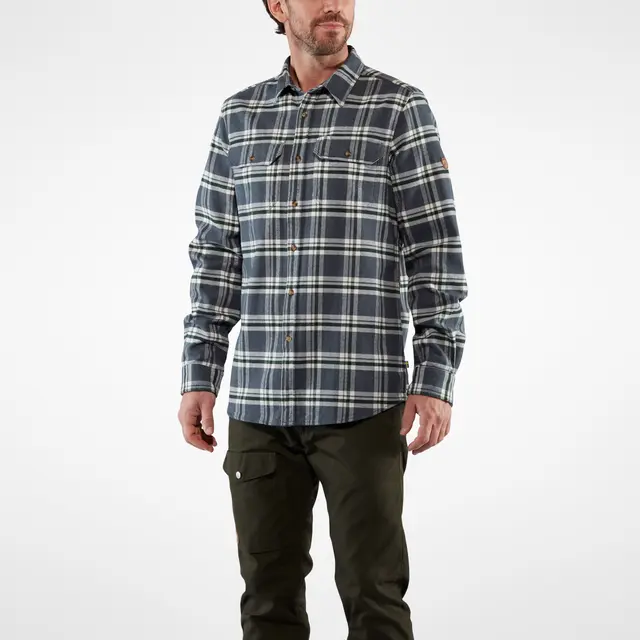 Skjorte til herre L Fjällräven Övik Heavy Flannel M L 555-23 